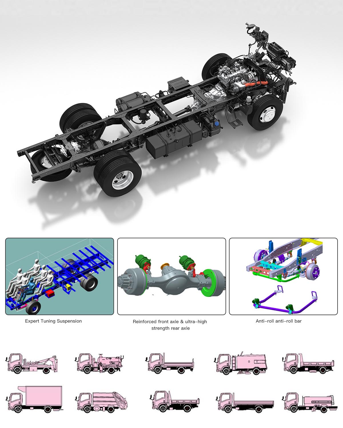 New Isuzu KV100 Single Cab Diesel Chassis | China 6B Compliant | 3.5T GVW | Customizable