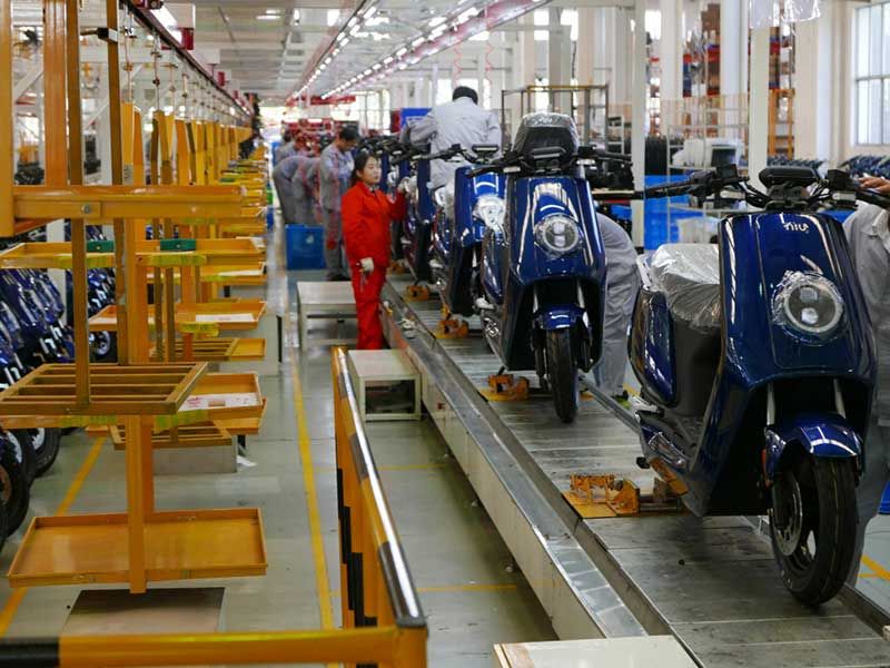 Electric motorcycle production line