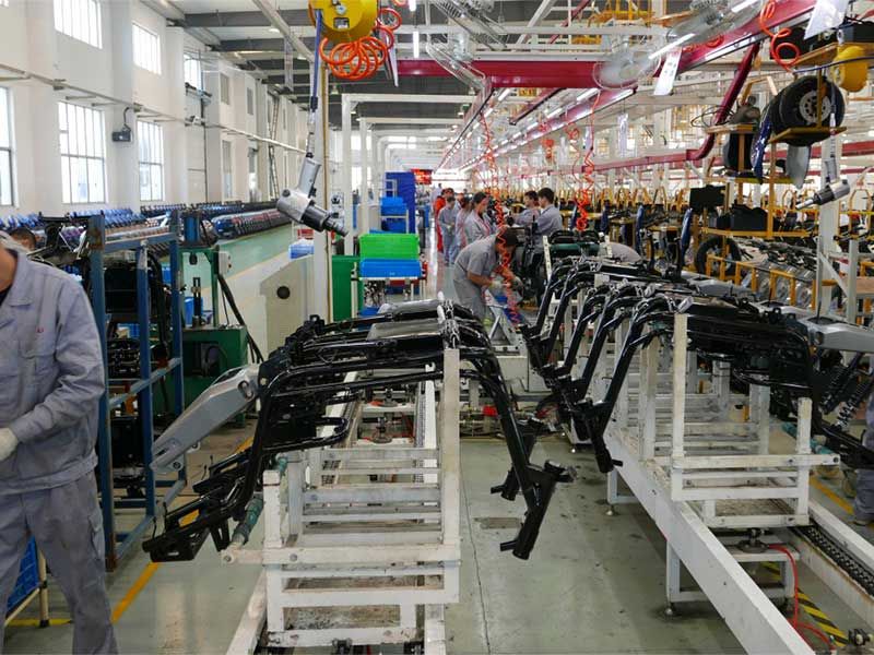 Electric motorcycle production line