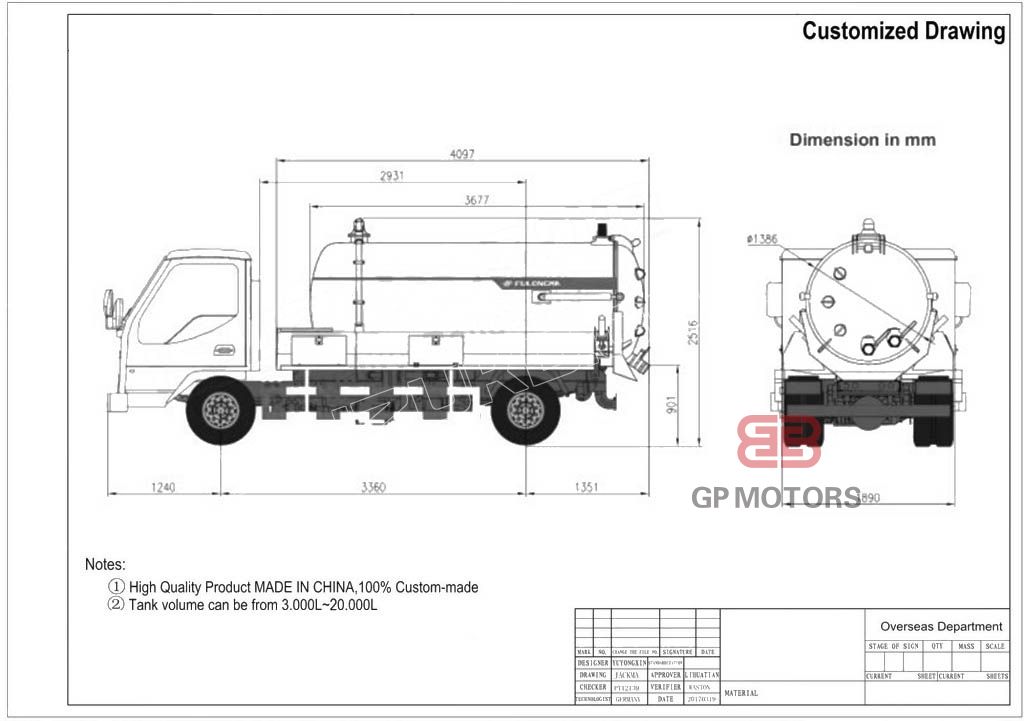 Qingling NPR sewage vacuum trucks